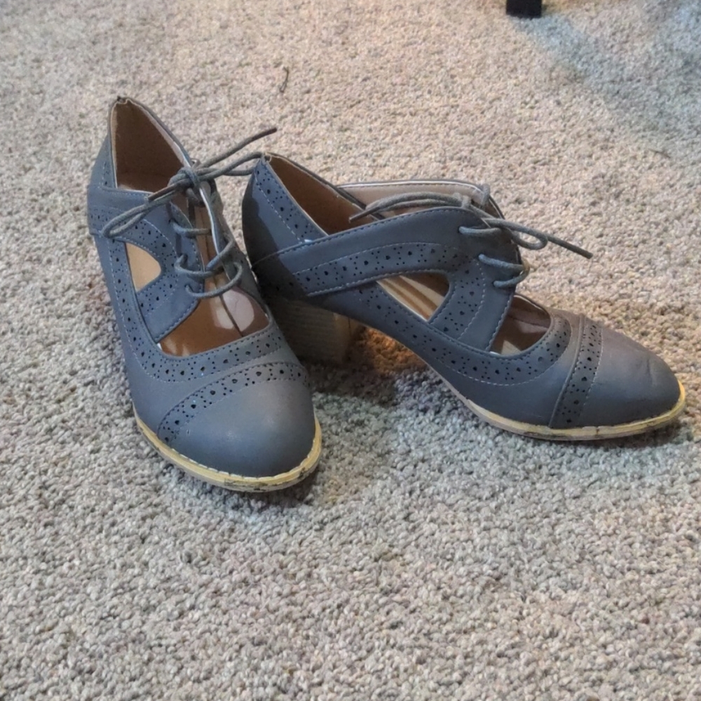 Grey, small heels - never worn